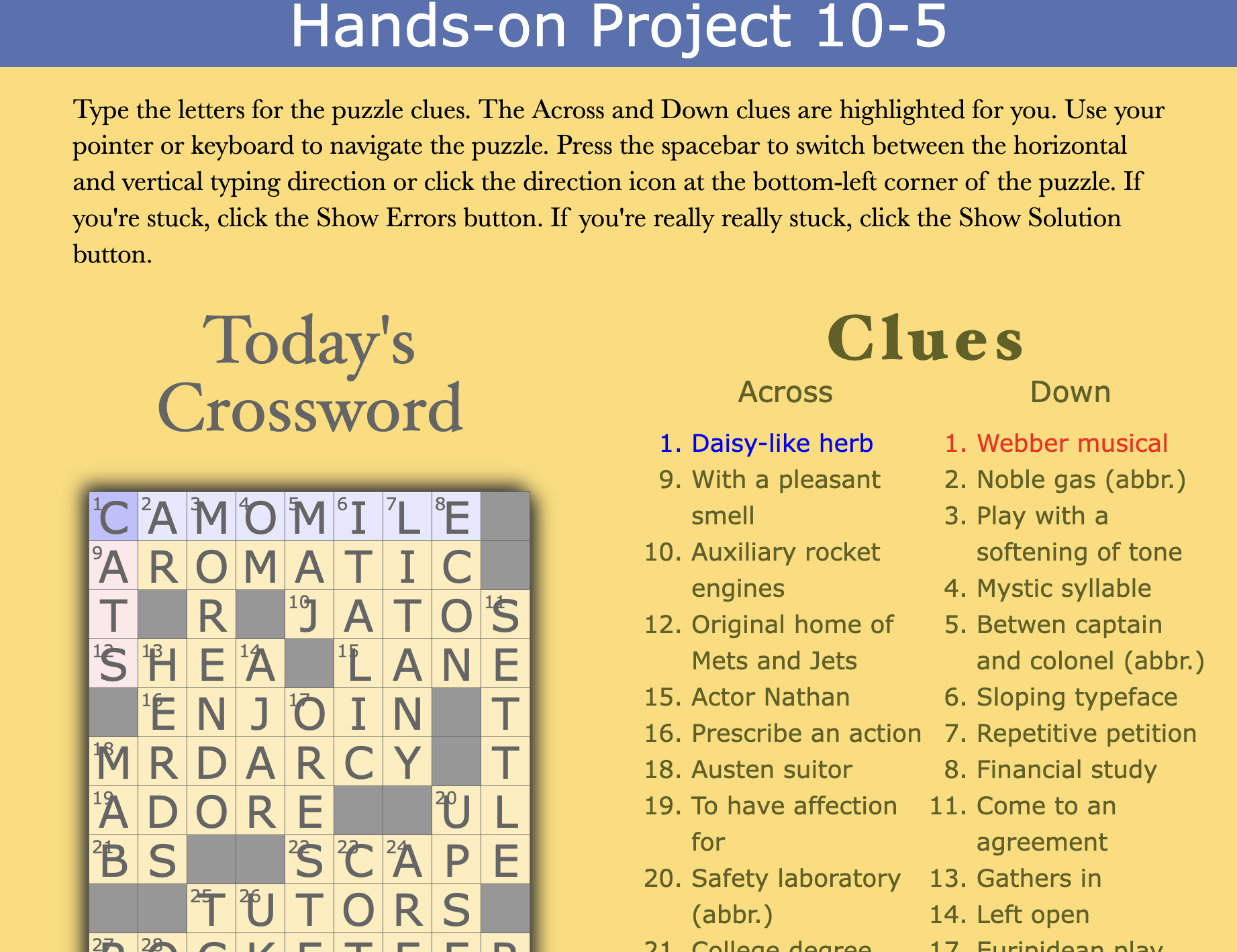 Project 10-5 Preview